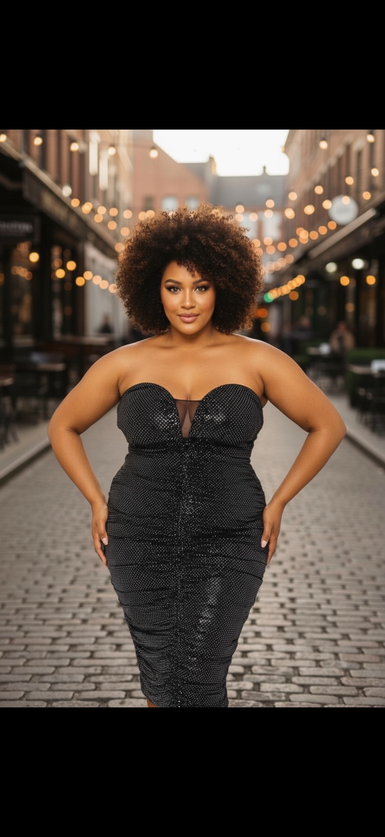 Glamour Black Strapless Midi Dress
